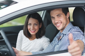 Lucky Couple Driving